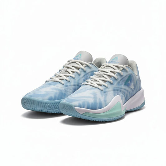 Peak Basketball Match Shoes-Sky Blue/White
